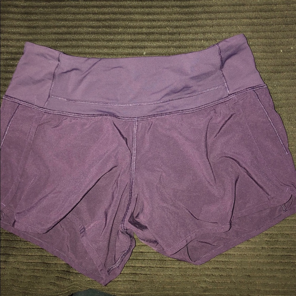 Plum lululemon shorts
